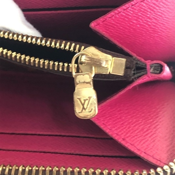 Auth Louis Vuitton Portefeuille Clemence Zippy Wallet Monogram Pink Flower Charm - Picture 12 of 15